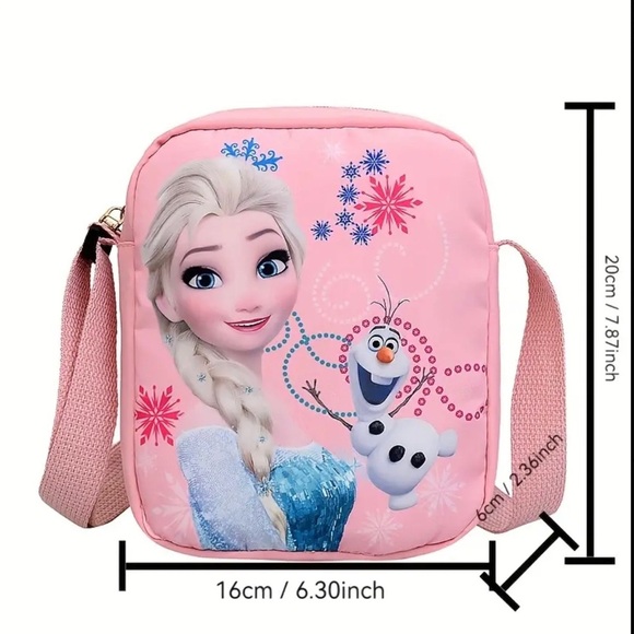 Pink Frozen Themed Pouch Bag for kids and teens . Pink Bag . Disney characters - Picture 5 of 5